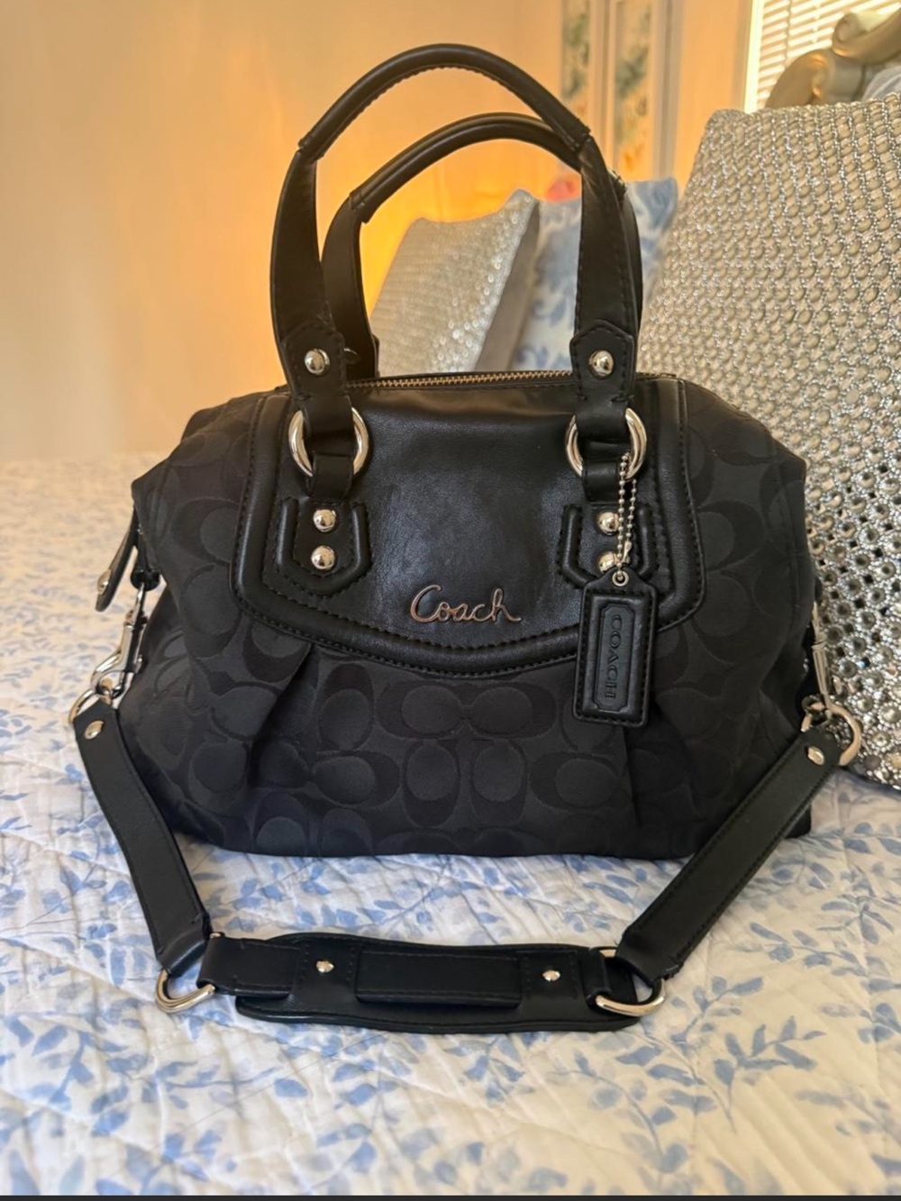 Vintage Coach Black Signature Satchel